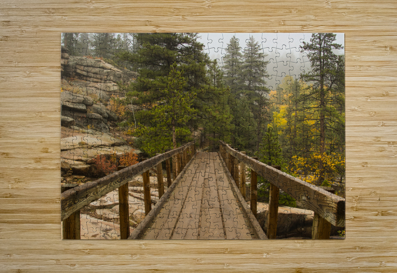 Bridge Into The Clouds 48x36  HD Metal print with Floating Frame on Back