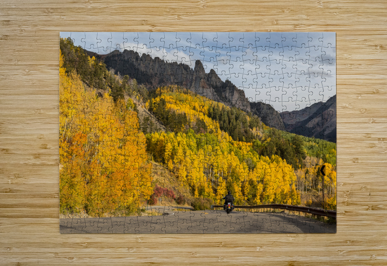 Easy Autumn Rider  HD Metal print with Floating Frame on Back