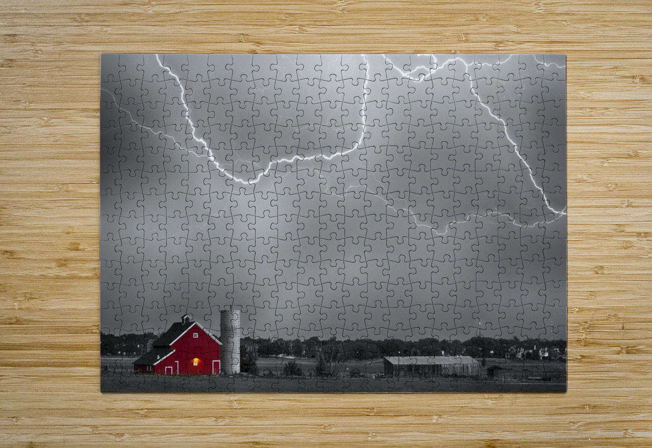 Farm Thunderstorm HDR BWSC  HD Metal print with Floating Frame on Back
