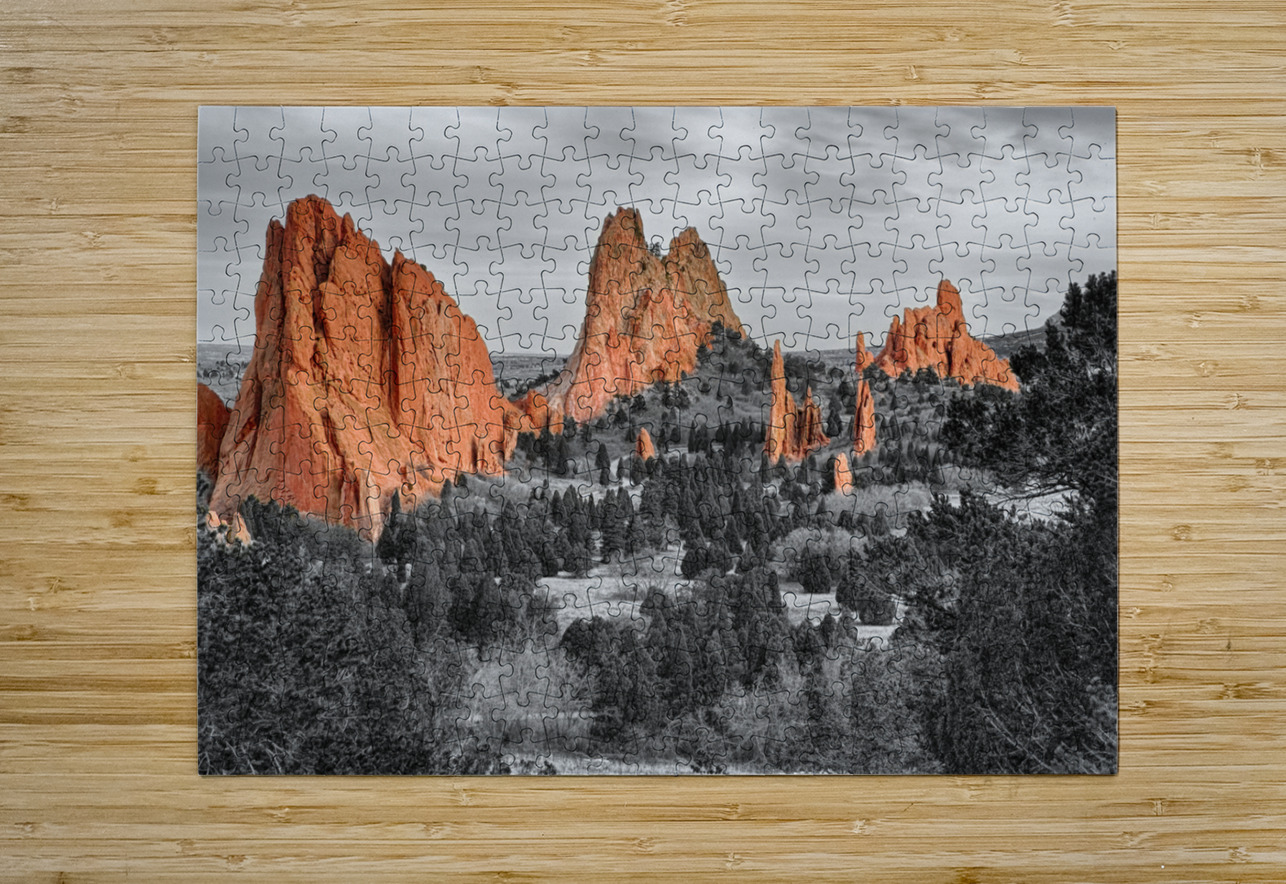Garden of the Gods with Selective Color  HD Metal print with Floating Frame on Back