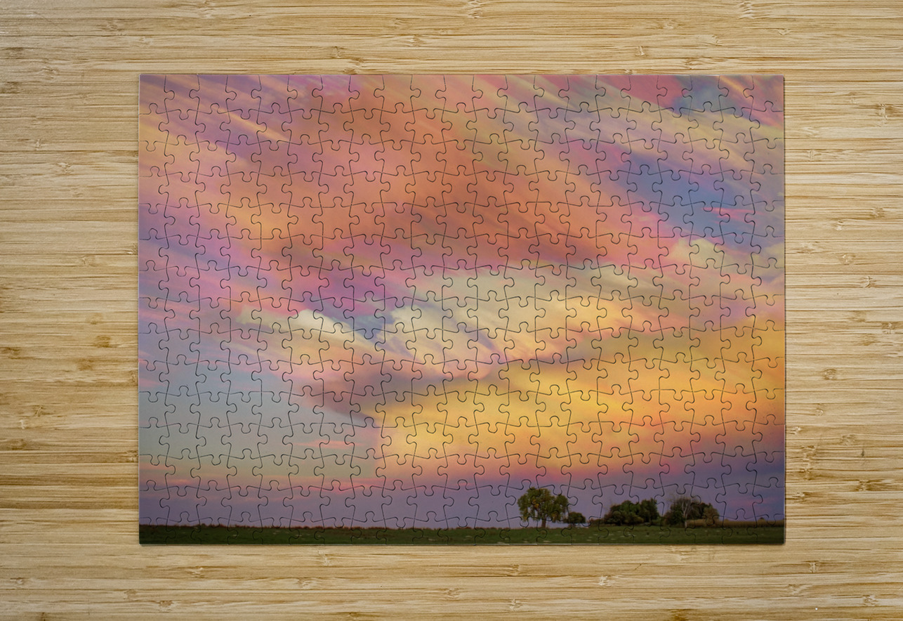 Pastel Painted Big Country Sky  HD Metal print with Floating Frame on Back