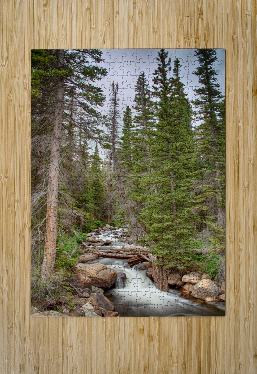 Colorado Rocky Mountain Flowing Stream  HD Metal print with Floating Frame on Back