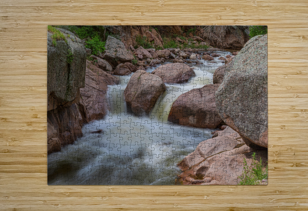 Double Waterfall Splashdown  HD Metal print with Floating Frame on Back