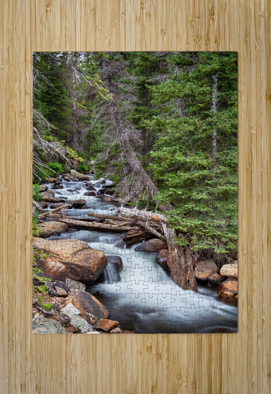 Rocky Mountain Stream  HD Metal print with Floating Frame on Back