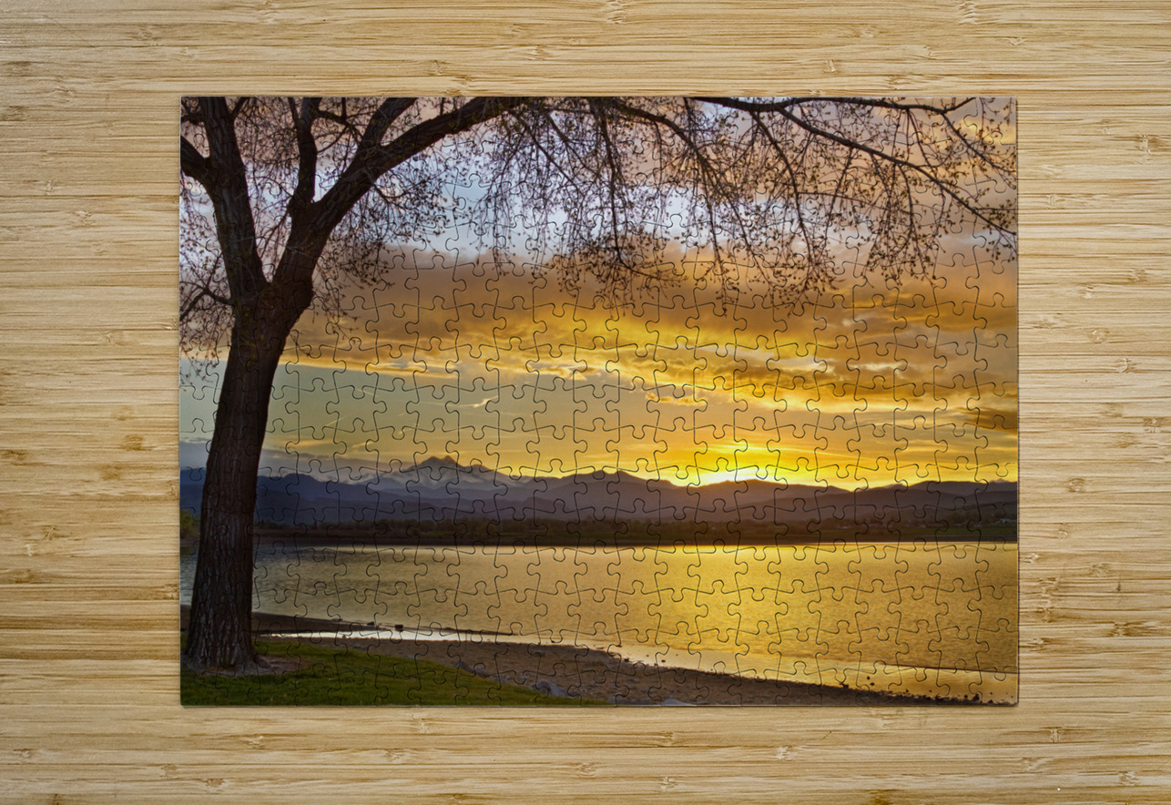 Twin Peaks Golden Spring Sunset  HD Metal print with Floating Frame on Back