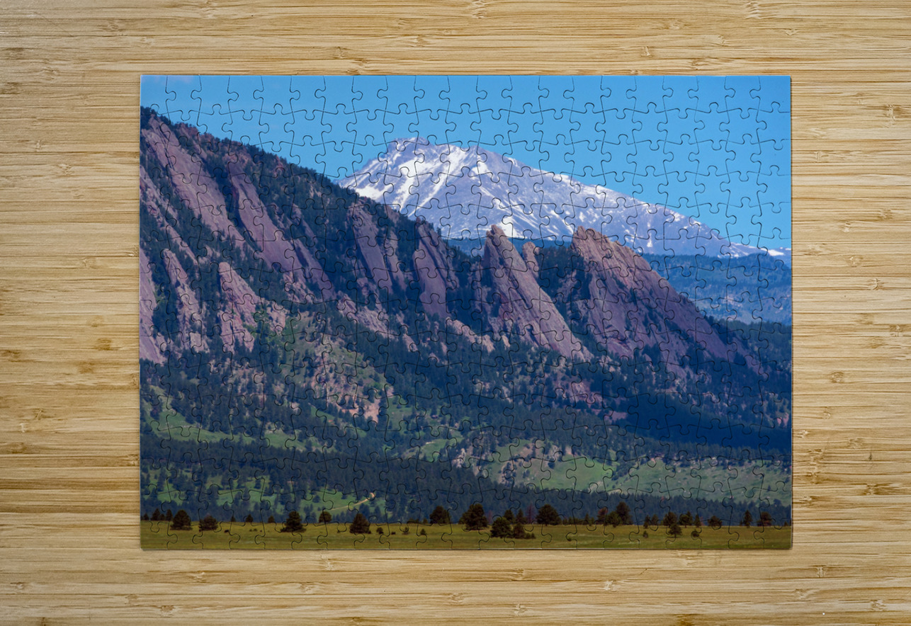 Boulder Flatirons Longs Peak  HD Metal print with Floating Frame on Back