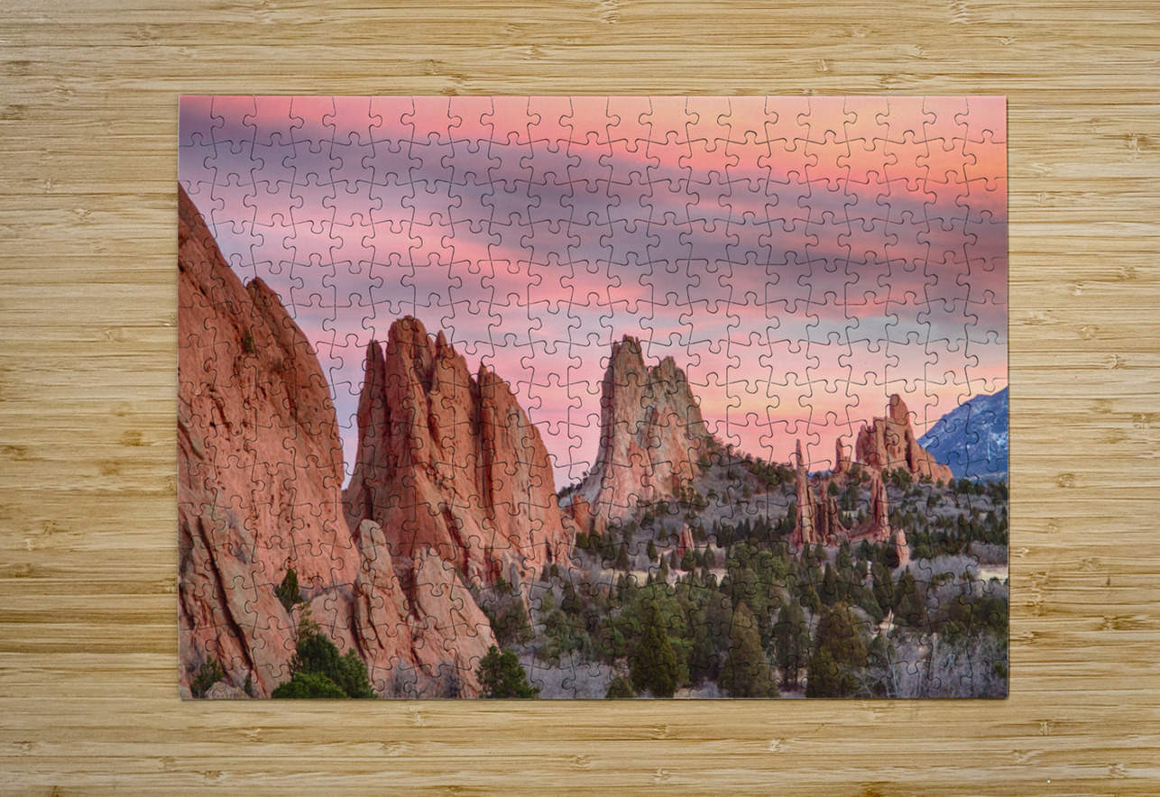 Colorado Garden of the Gods Sunset View 1  HD Metal print with Floating Frame on Back