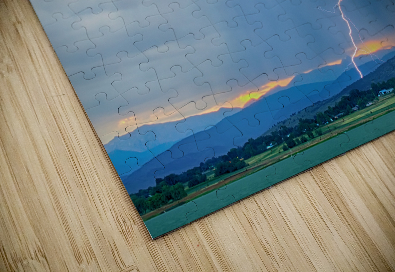 Rocky Mountain Foothills Lightning Strikes HDR Bo Insogna Puzzle