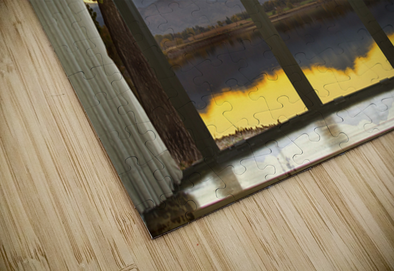 Golden Reflections Mountain Window View Fine Art Landscape Bo Insogna Puzzle