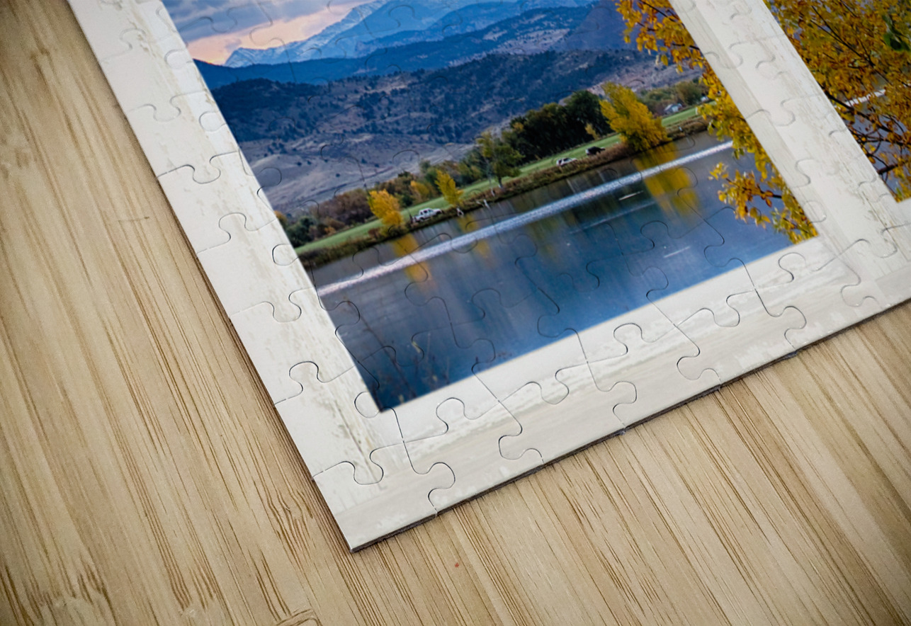 Colorado Rocky Mountain Lake Autumn White Window HD Sublimation Metal print