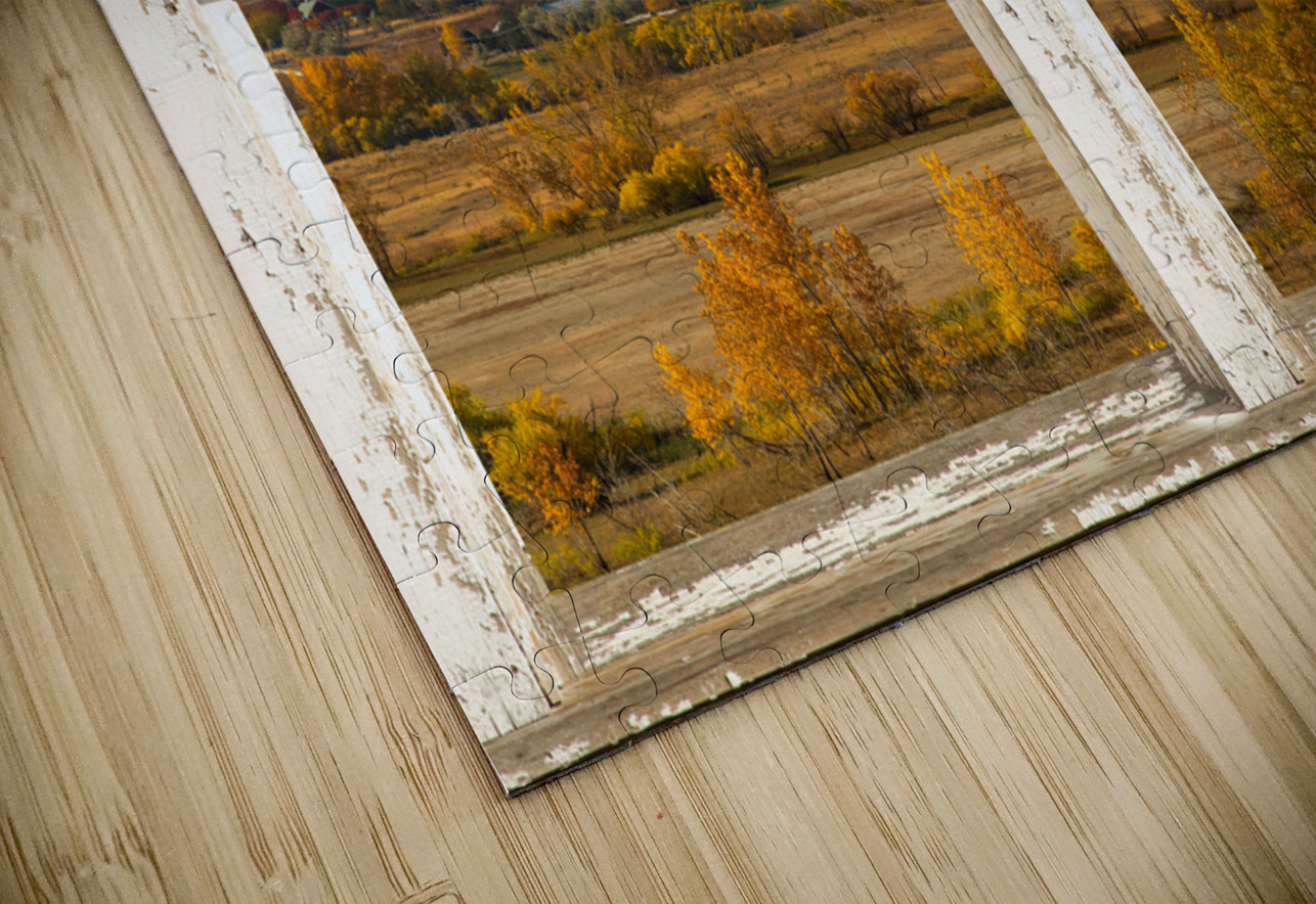 Boulder Colorado Flatirons Autumn  Rustic Window HD Sublimation Metal print