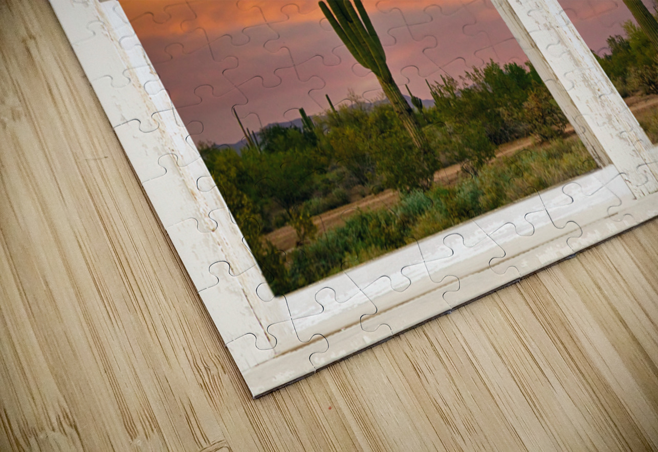 Colorful Southwest Desert Rustic Window View HD Sublimation Metal print
