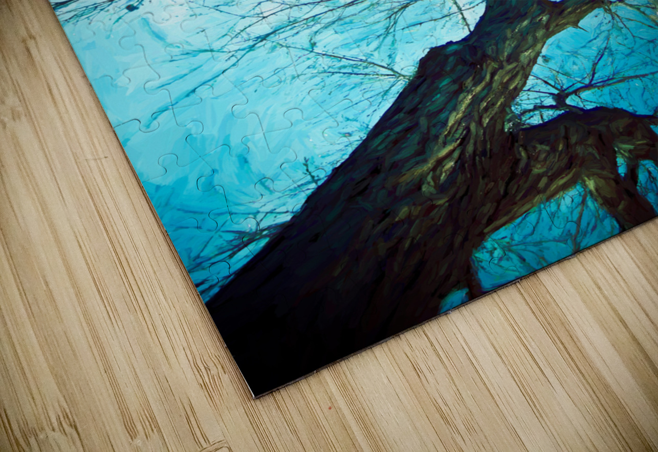 winter tree blue HD Sublimation Metal print