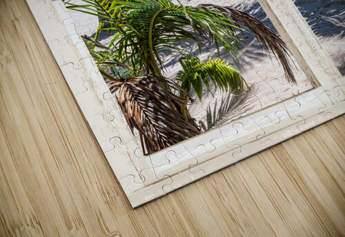Tropical Paradise Rustic White Window View Bo Insogna puzzle