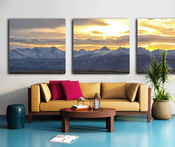 Colorado Front Range Panorama Gold Split Canvas print