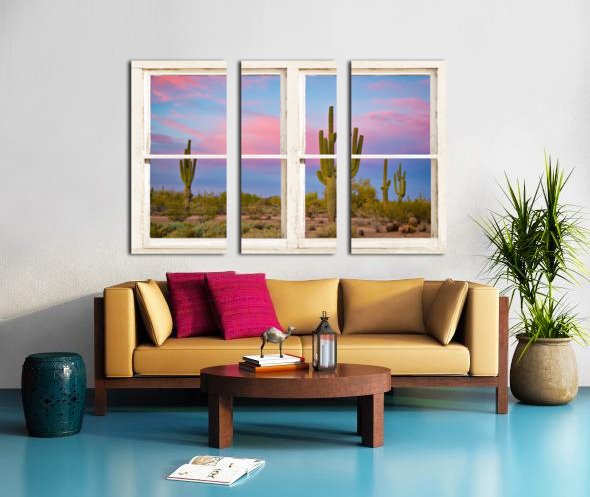 Colorful Southwest Desert Window View Split Canvas print
