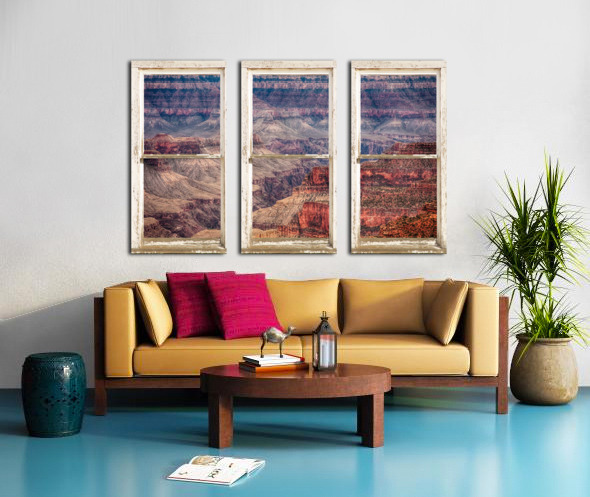 Rustic Window View Grand Canyon Toile Multi-Panneaux