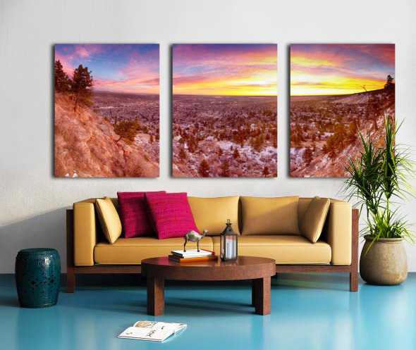 Boulder Colorado Colorful Sunrise Wide Pano Split Canvas print