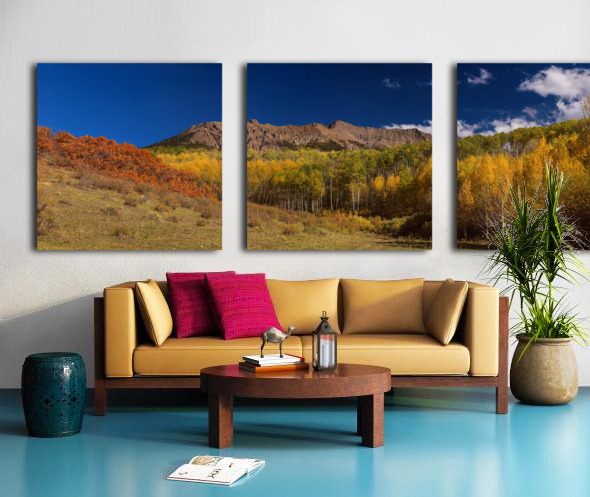 SW Rocky Mountain Autumn Panorama View Split Canvas print