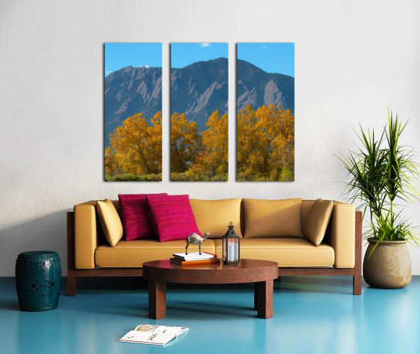 Boulder Flatirons Mighty Cottonwood Trees Split Canvas print