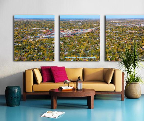 Downtown Boulder Colorado Autumn Season Panoramic Poster Split Canvas print