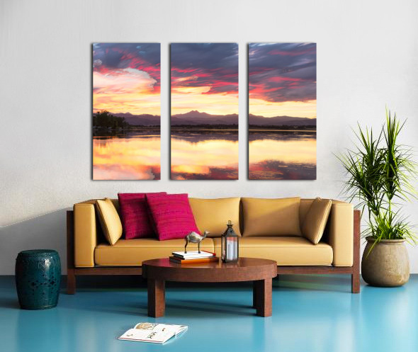 Colorful Colorado Rocky Mountain Sky Reflection Split Canvas print
