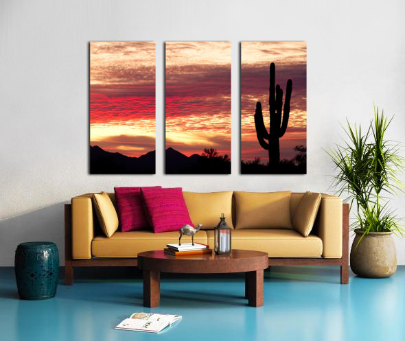 Tequila Sunrise Landscape Split Canvas print