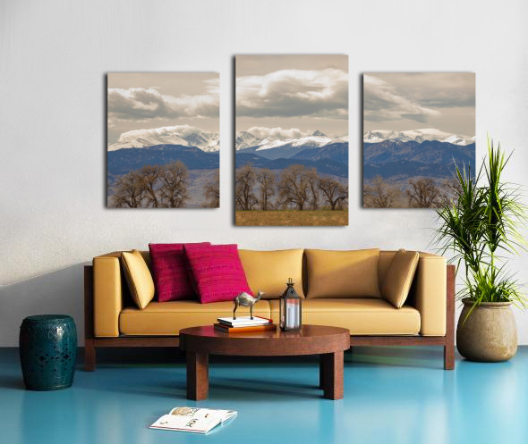 Rocky Mountain Front Range Peaks and Trees Pano Canvas print