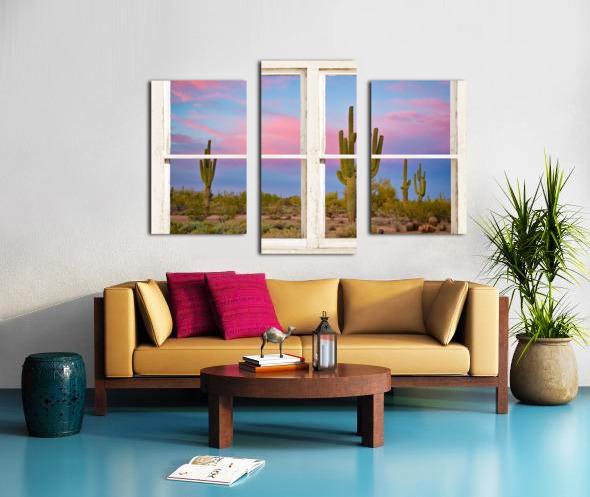 Colorful Southwest Desert Window View Canvas print