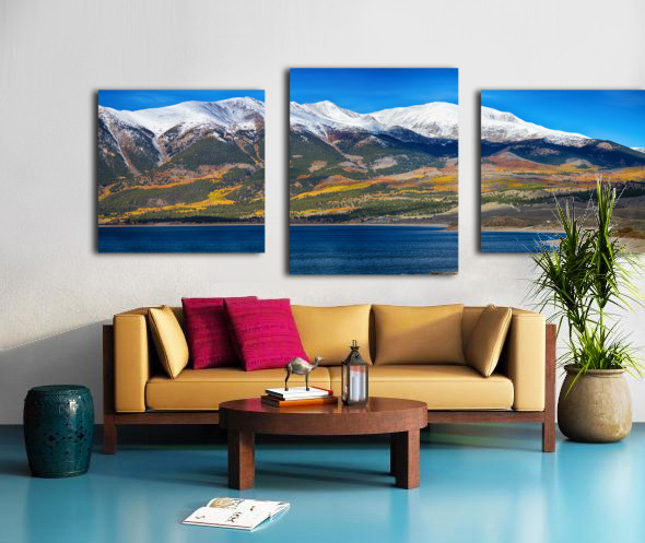 Twin Lakes Colorado Autumn Panorama Canvas print