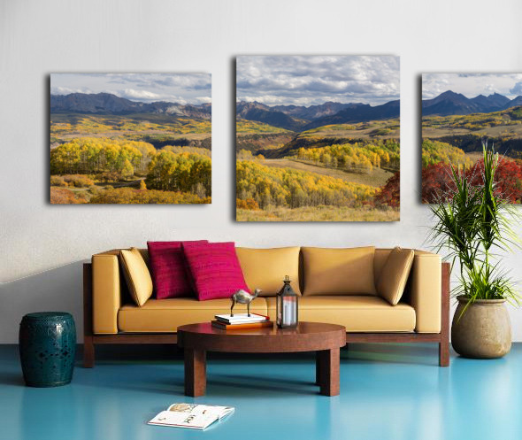 Rocky Mountain Valley Color Panoramic View Canvas print