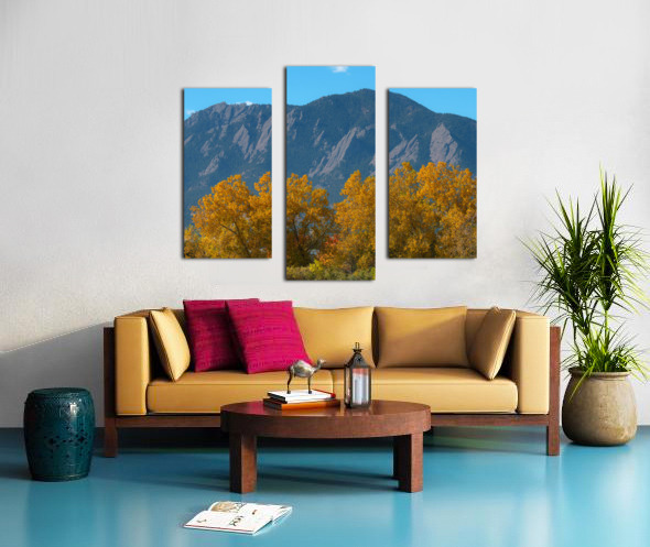 Boulder Flatirons Mighty Cottonwood Trees Canvas print