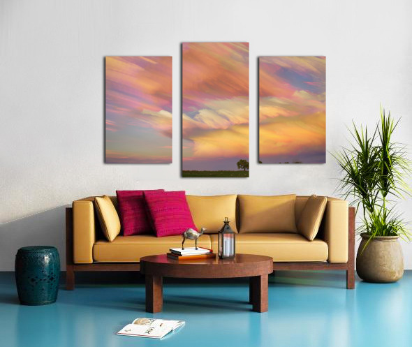 Pastel Painted Big Country Sky Impression sur toile