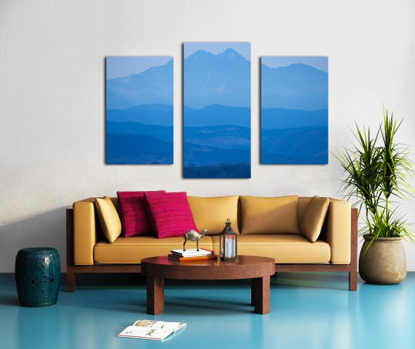 Rocky Mountains Twin Peaks Blue Haze Layers Canvas print