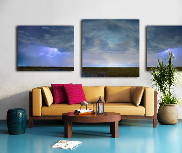 Country Wheat Field Storm Panorama Canvas print