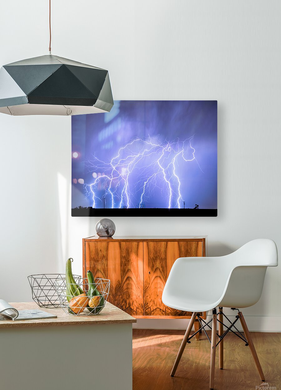 Lightning Electrical Sky  HD Metal print with Floating Frame on Back