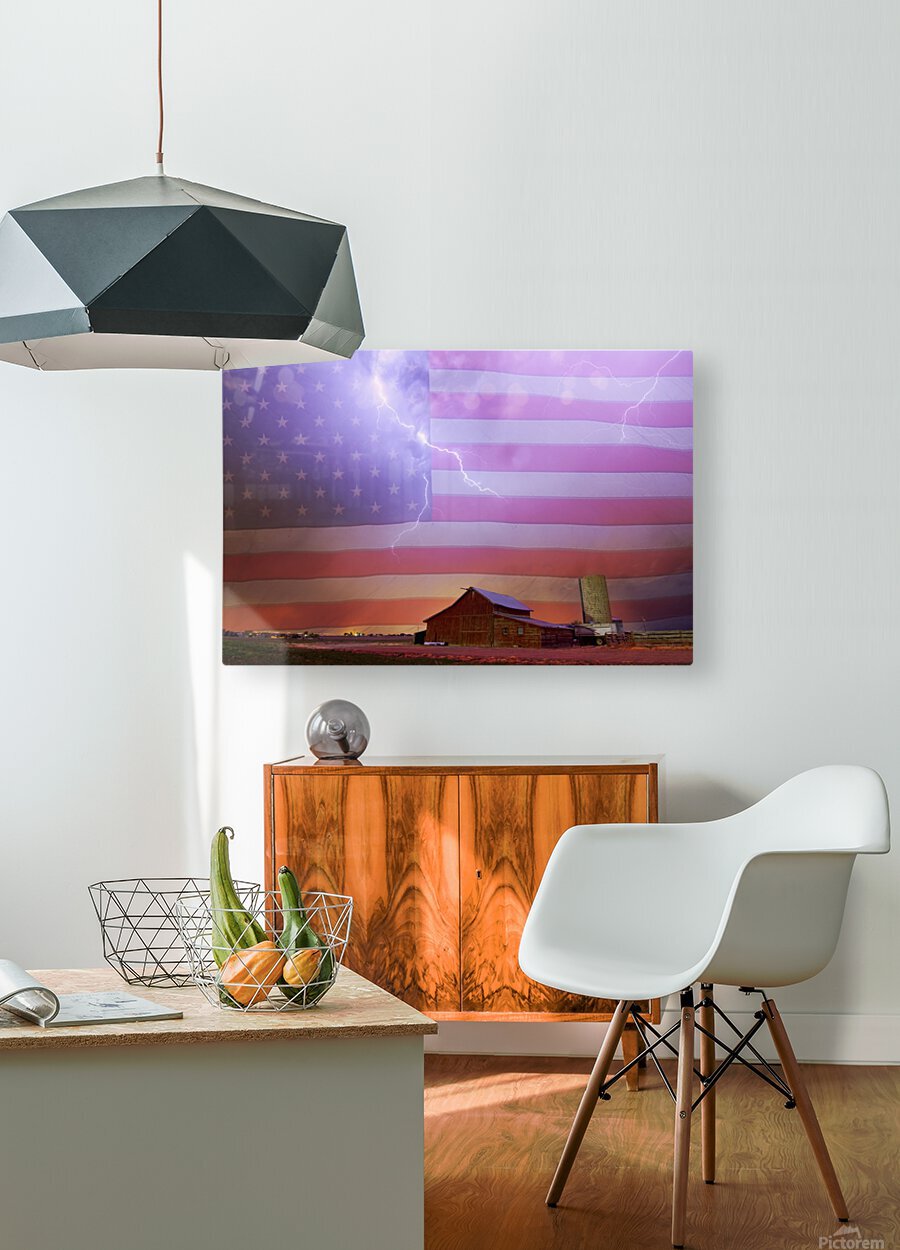 American Country Storm  HD Metal print with Floating Frame on Back