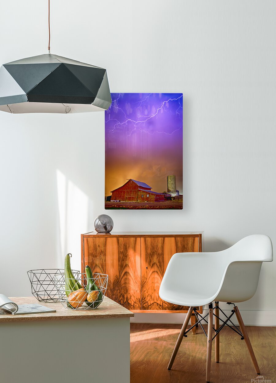 Colorful Country Storm  HD Metal print with Floating Frame on Back