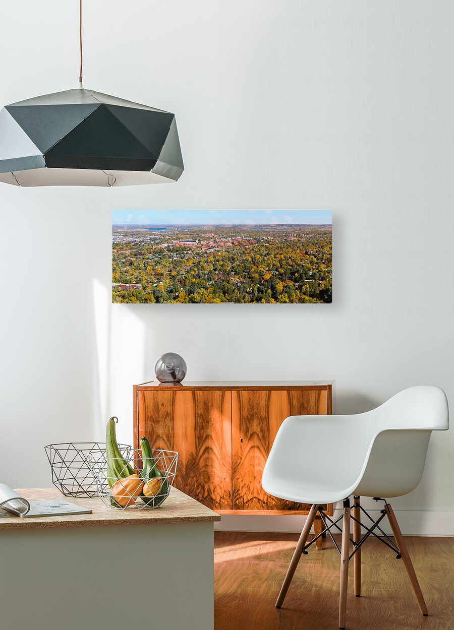 Colorado University Boulder Fall Panoramic  HD Metal print with Floating Frame on Back