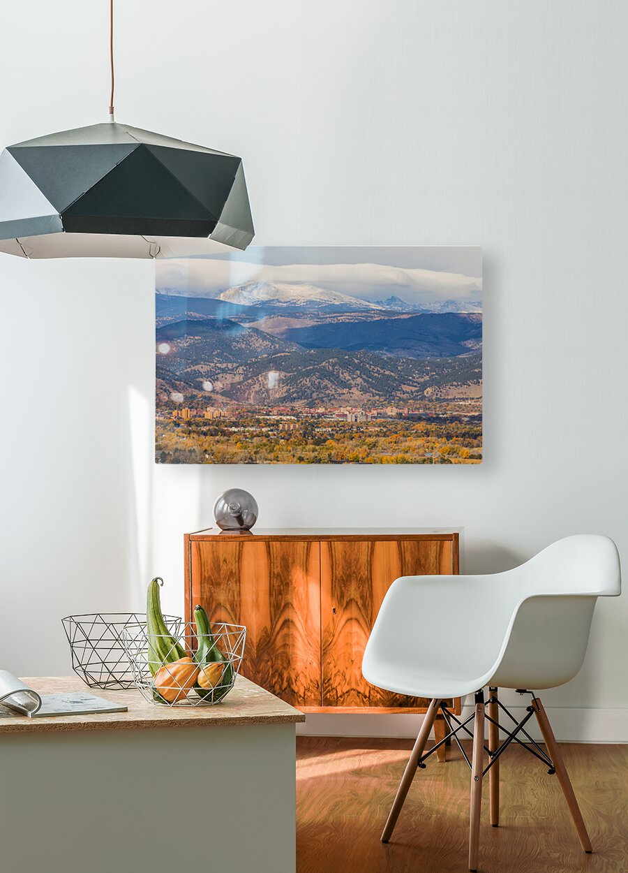 University of Colorado Boulder Autumn West View  HD Metal print with Floating Frame on Back