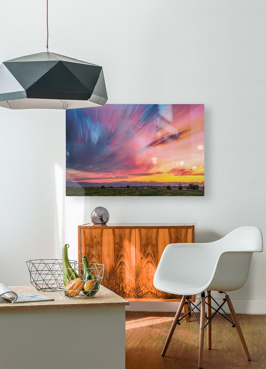Colorado Front Range Sunset Timed Stack  HD Metal print with Floating Frame on Back