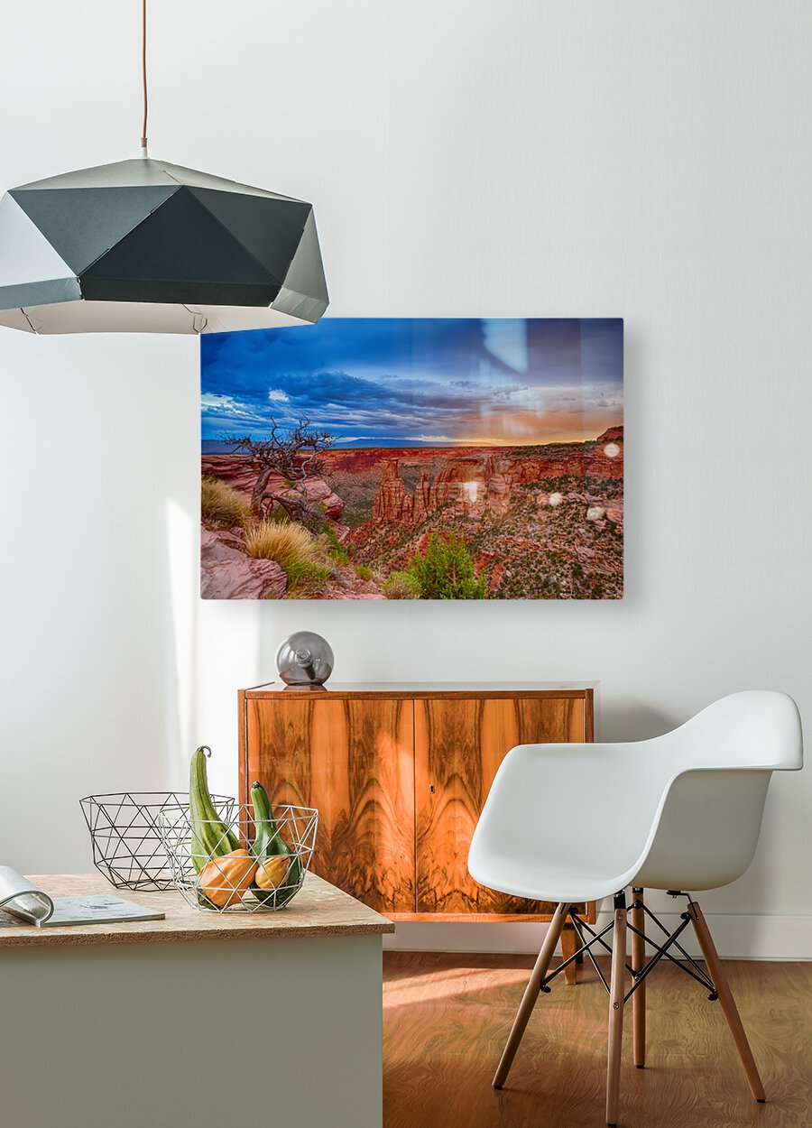 Colorado National Monument Evening Storms  HD Metal print with Floating Frame on Back