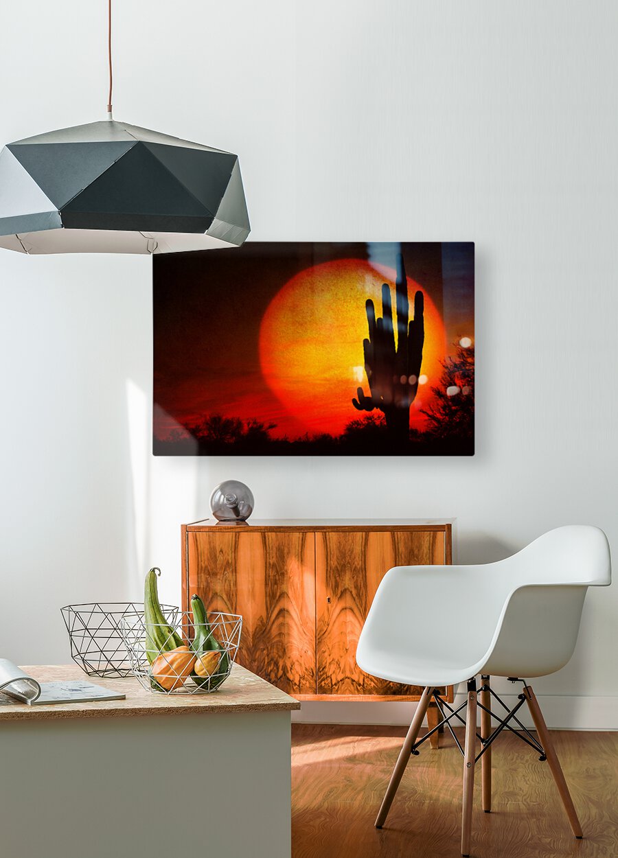 Big Southwest Sunset  HD Metal print with Floating Frame on Back