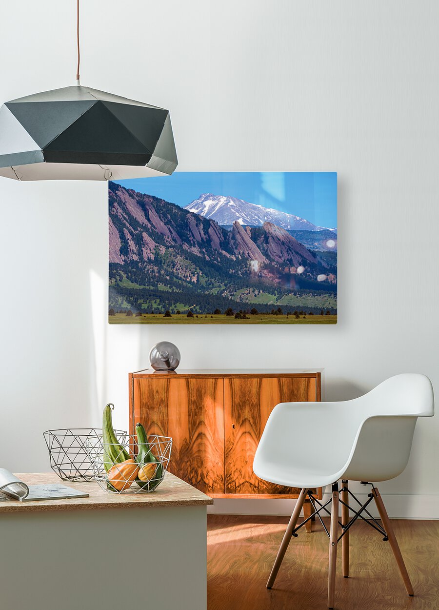Boulder Flatirons Longs Peak  HD Metal print with Floating Frame on Back