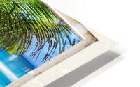 Tropical Paradise Rustic White Window View HD Metal print