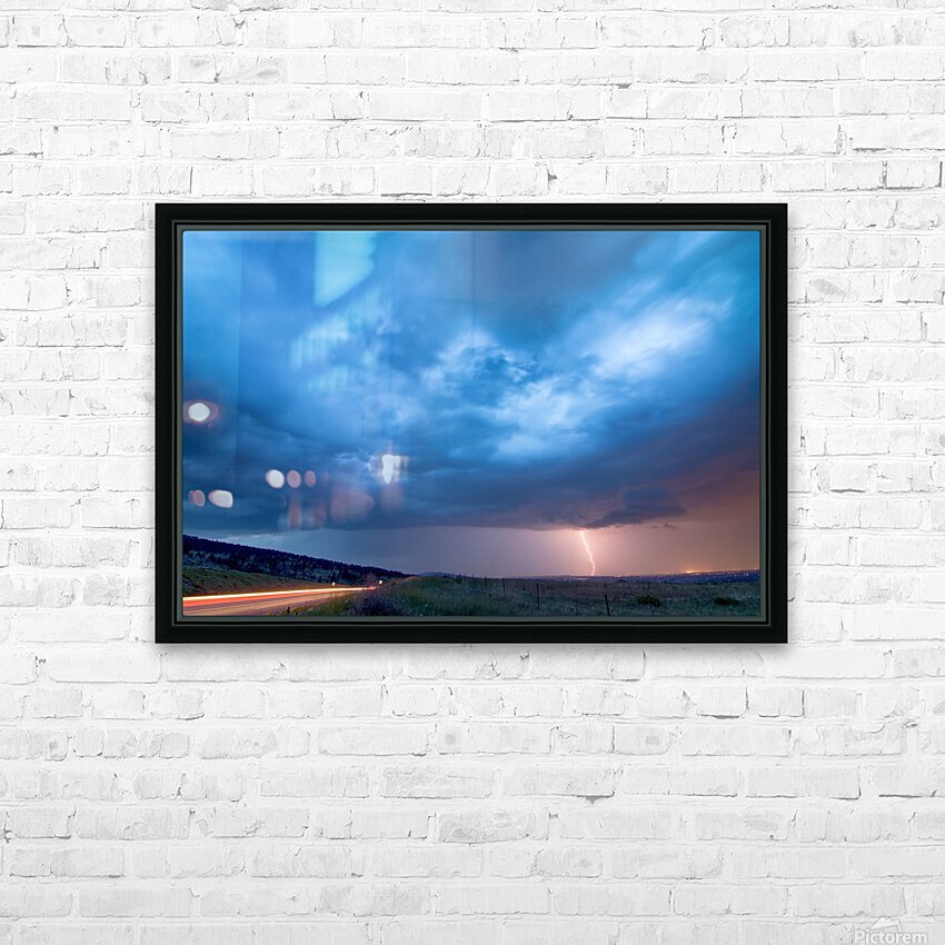 Lightning Strike Outside Lyons Colorado HD Sublimation Metal print with Decorating Float Frame (BOX)