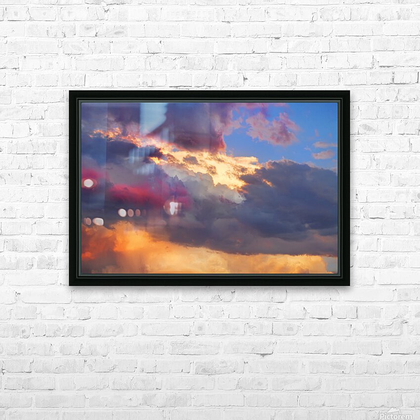 Cloudscape Sunset Touch Blue HD Sublimation Metal print with Decorating Float Frame (BOX)