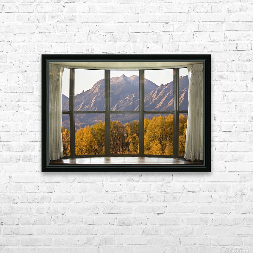 Boulder Flatirons Autumn Bay Window View HD Sublimation Metal print with Decorating Float Frame (BOX)