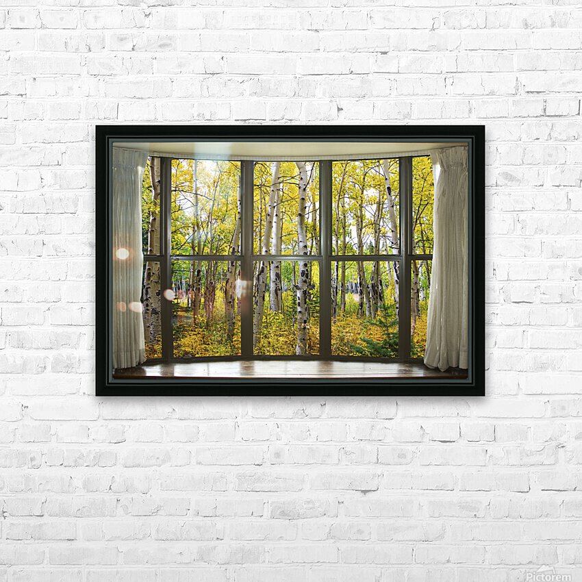 Autumn Forest Bay Window View HD Sublimation Metal print with Decorating Float Frame (BOX)