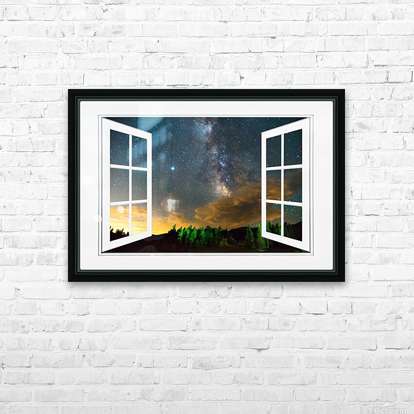 Milky Way Rising Out Of Clouds Open Window View HD Sublimation Metal print with Decorating Float Frame (BOX)